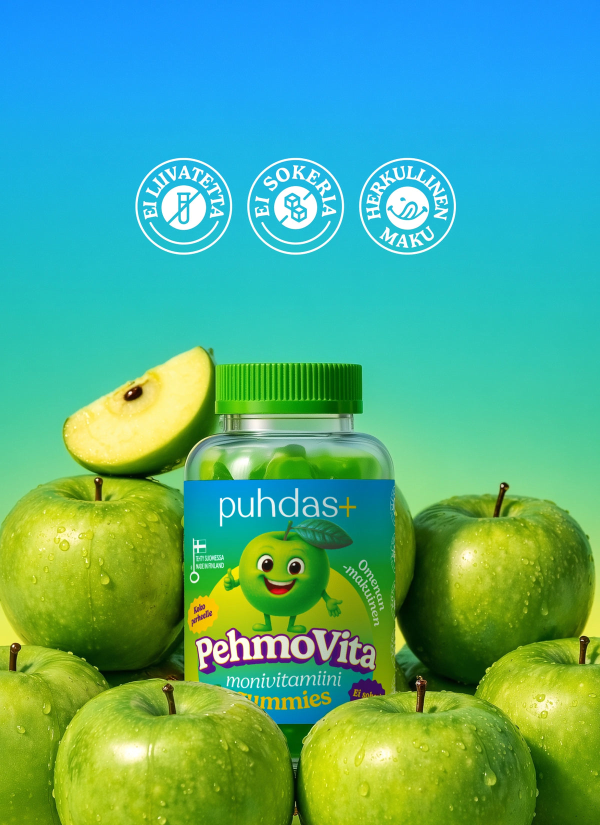PehmoVita monivitamiini Omena Gummies 75 kpl
