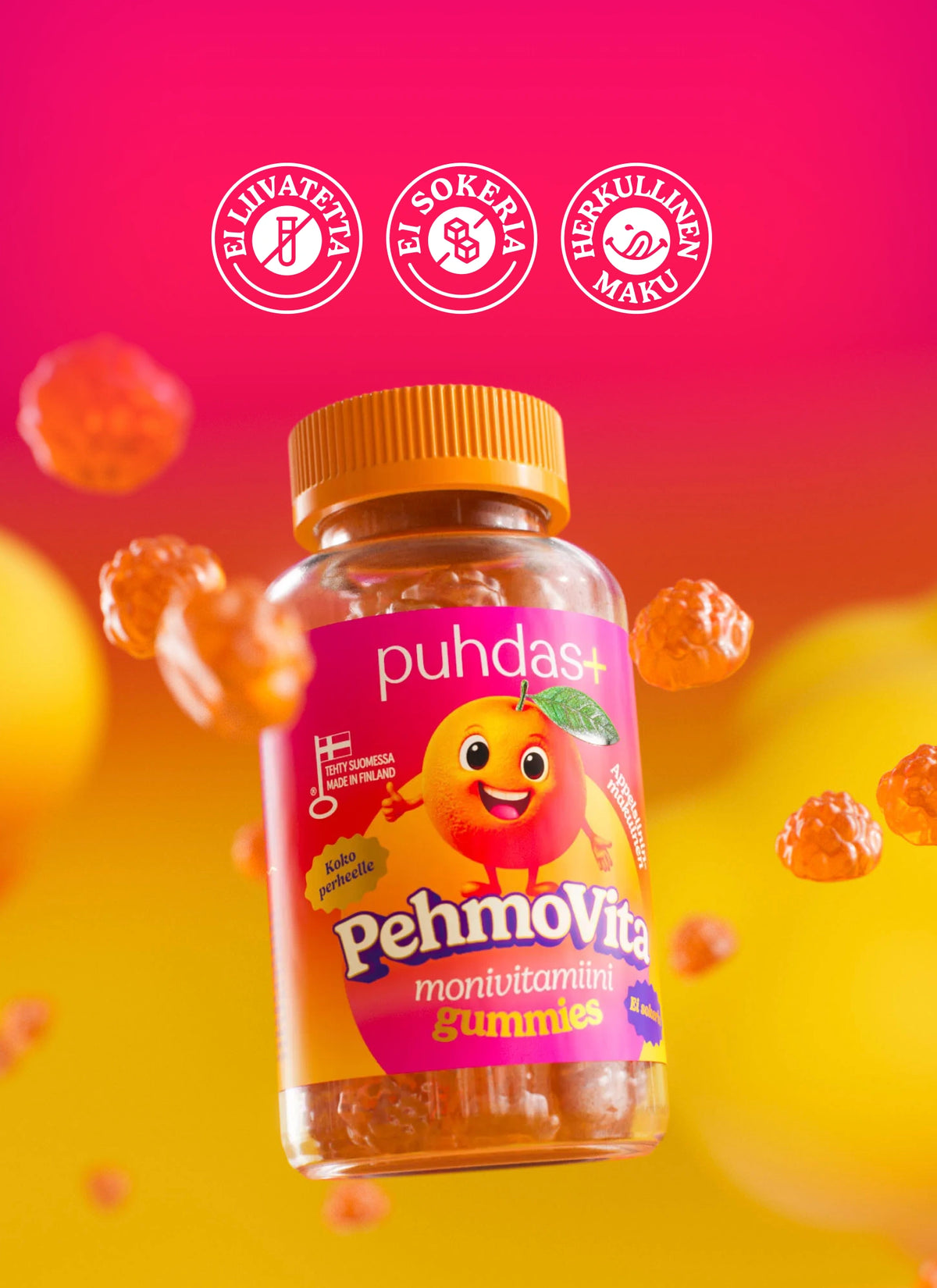PehmoVita monivitamiini Appelsiini Gummies 75 kpl
